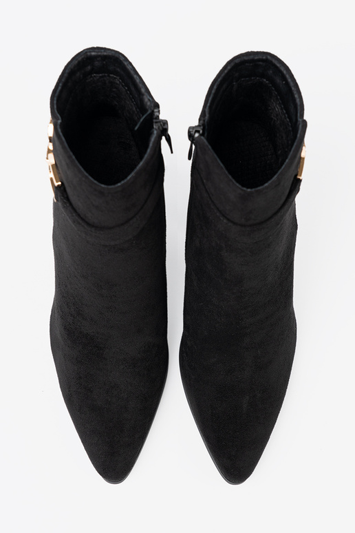 Elegantný štýl čierna čižmy z biżuteryjnym akcentem