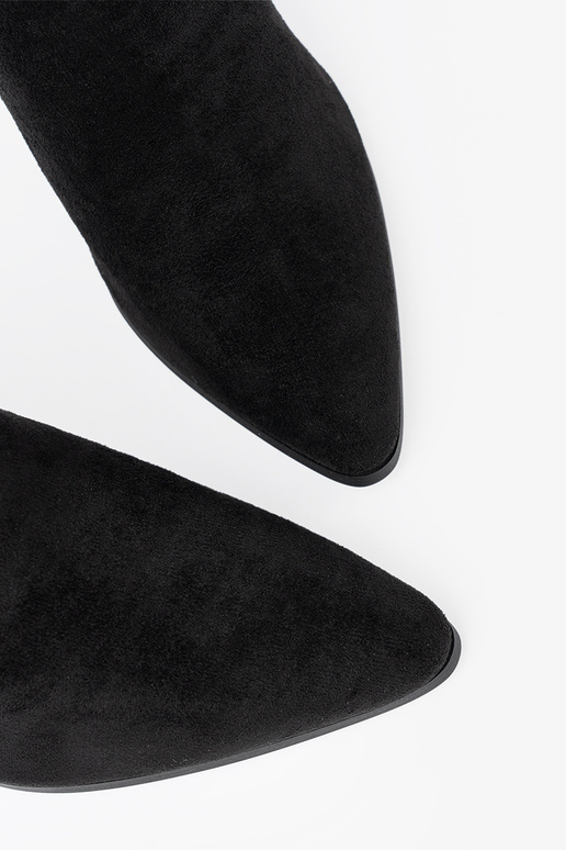 Elegantný štýl čierna čižmy z biżuteryjnym akcentem