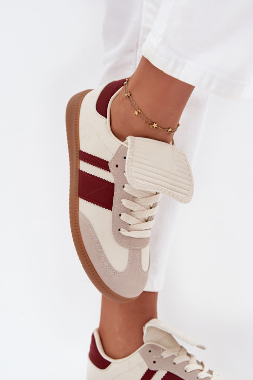 Nízka Tenisky model obuvi DámskeINyIniniętym Językiem bordová Ardira