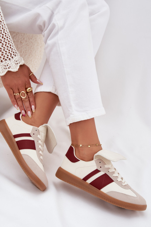 Nízka Tenisky model obuvi DámskeINyIniniętym Językiem bordová Ardira