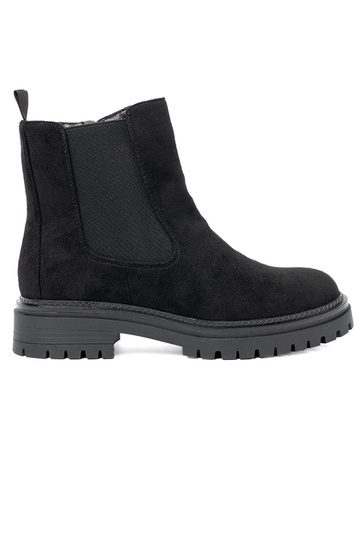 Klasický model čierna čižmy na hrubej podrážke 2