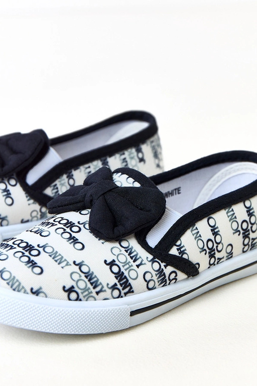 Biele detské tenisky s mašličkou Missi