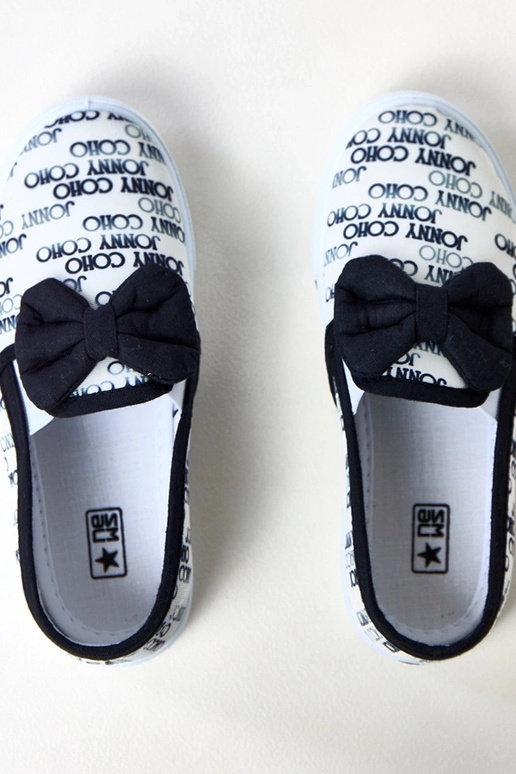 Biele detské tenisky s mašličkou Missi