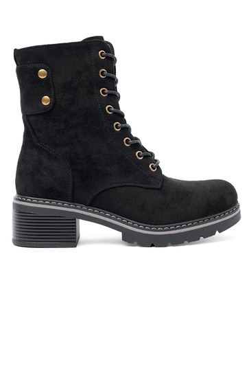 čierna čipkovaný topánky z grubą podeszIną 2