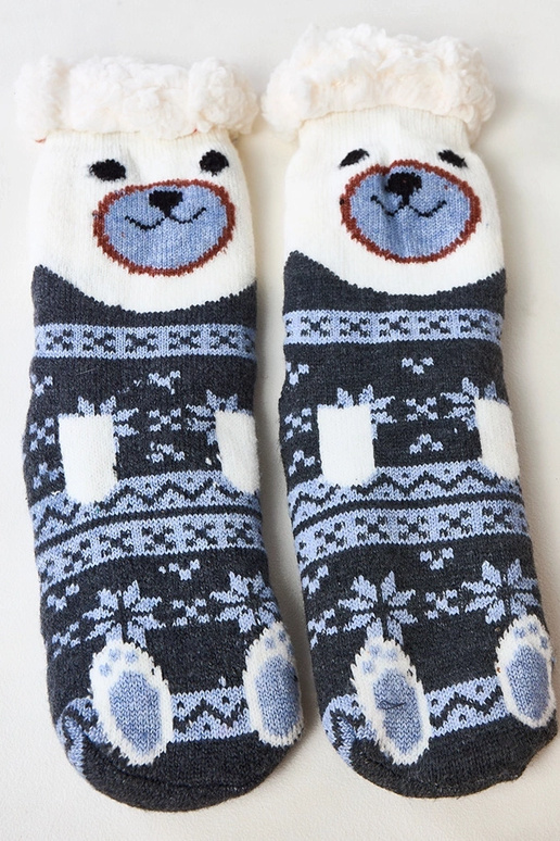 Graphitové ponožky s kožušinou Lotis