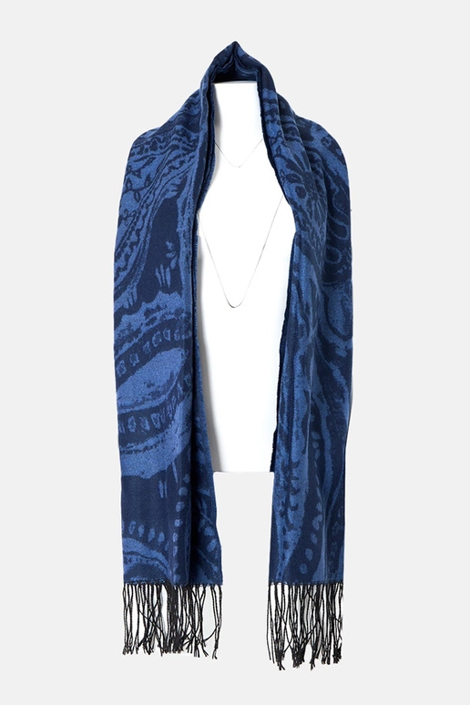 Čierno-hnedý šál s kvetmi Colonie