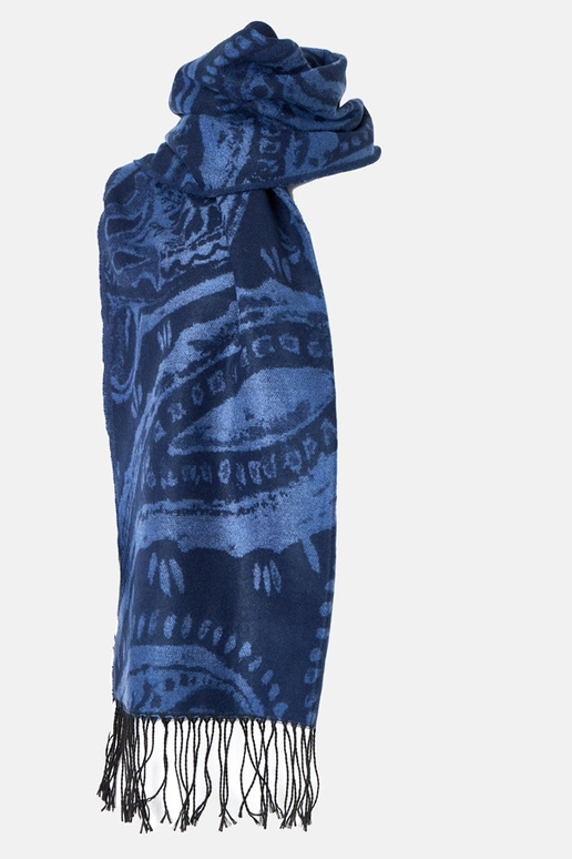 Čierno-hnedý šál s kvetmi Colonie