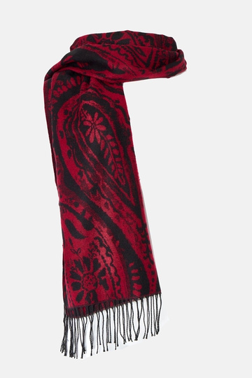 Červeno-čierny šál s kvetmi... 2