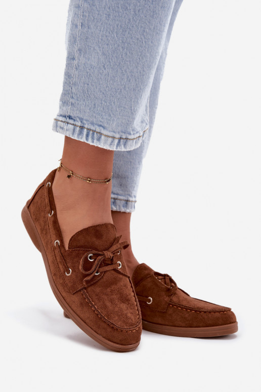 topánky dámske mokasíny so štýlovými detailmi Hnedá farba Calivra topánky dámske mokasíny so štýlovými detailmi Hnedá farba Calivra