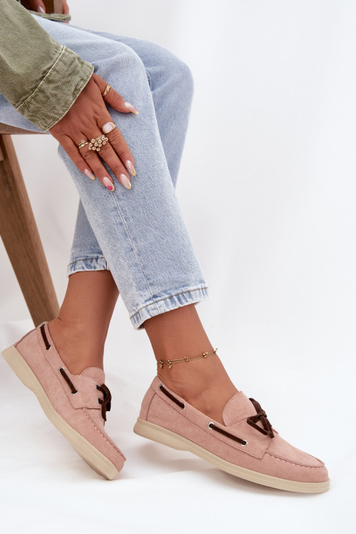 topánky dámske mokasíny so štýlovými detailmi Svetlo ružový odtieň Calivra topánky dámske mokasíny so štýlovými detailmi Svetlo ružový odtieň Calivra