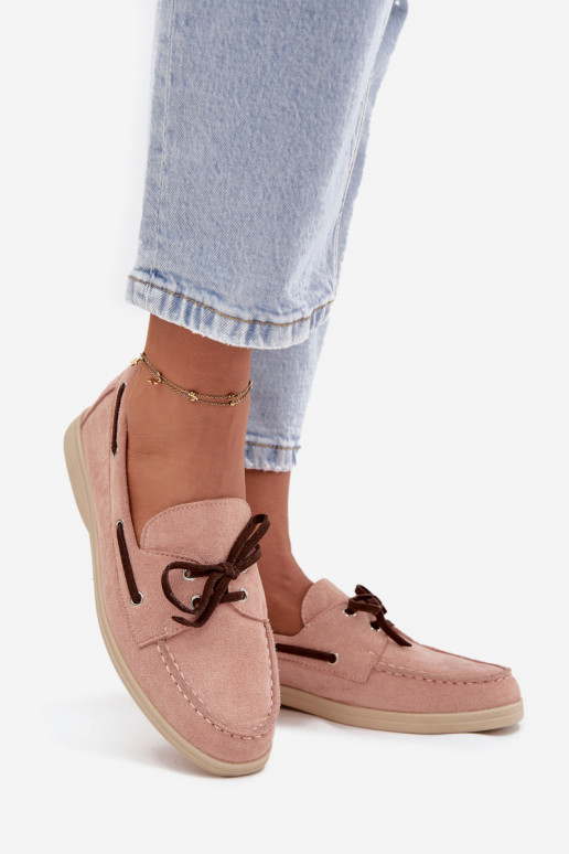 topánky dámske mokasíny so štýlovými detailmi Svetlo ružový odtieň Calivra topánky dámske mokasíny so štýlovými detailmi Svetlo ružový odtieň Calivra
