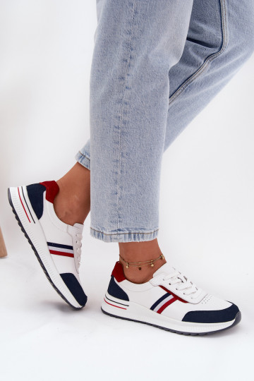 tenisky Kožené Dámske biely-tmavomodrá Lorvessa