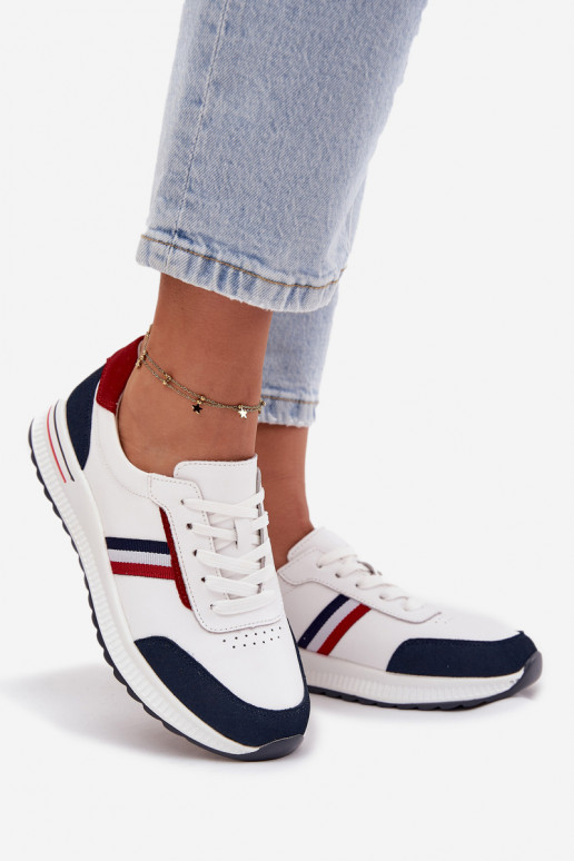 tenisky Kožené Dámske biely-tmavomodrá Lorvessa