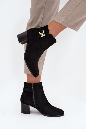 zahriať sa Dámske čižmy Ze zlatej farbym Detalem čierna Renora