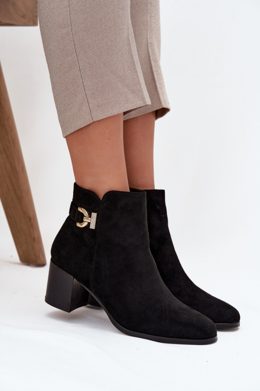 zahriať sa Dámske čižmy Ze zlatej farbym Detalem čierna Renora zahriať sa Dámske čižmy Ze zlatej farbym Detalem čierna Renora