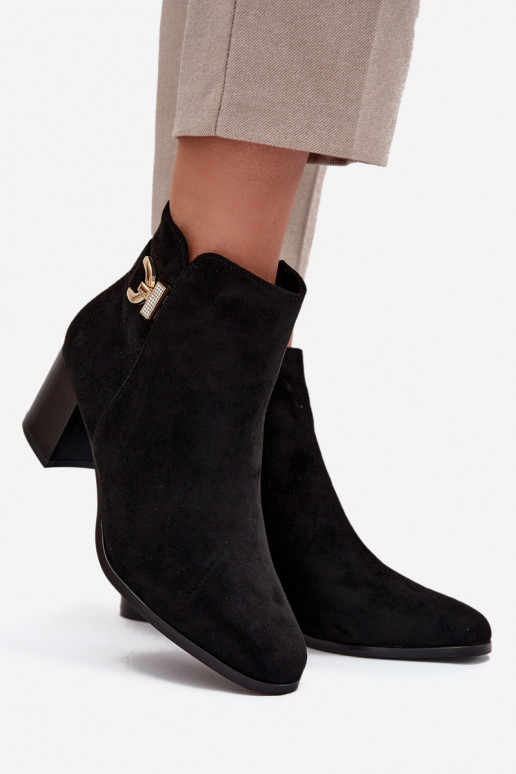 zahriať sa Dámske čižmy Ze zlatej farbym Detalem čierna Renora zahriať sa Dámske čižmy Ze zlatej farbym Detalem čierna Renora