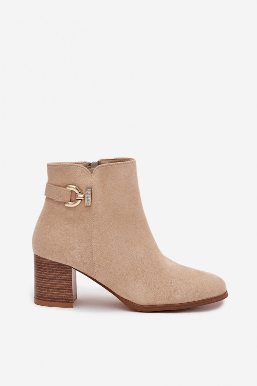 zahriať sa Dámske čižmy Ze zlatej farbym Detalem béžová Renora zahriať sa Dámske čižmy Ze zlatej farbym Detalem béžová Renora