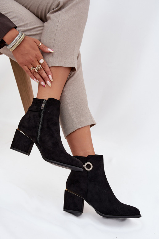 zahriať sa Dámske čižmy Ze zlatej farbymi Detalami s podpätkami čierna Dorisse