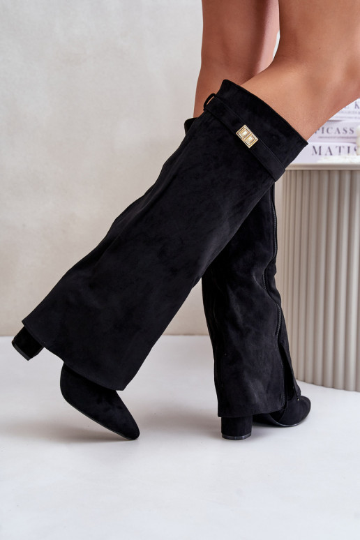 čižmy s podpätkamiINyIniniętą CholeInką zahriať sa čierna Urelli