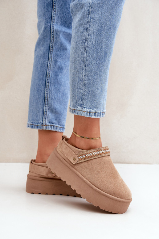 Snehule S Ornatem Haftem béžová Selithria