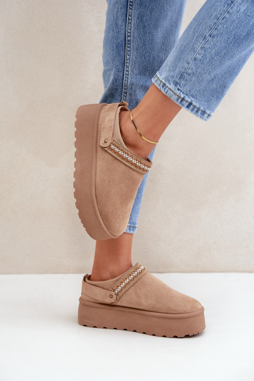 Snehule S Ornatem Haftem béžová Selithria