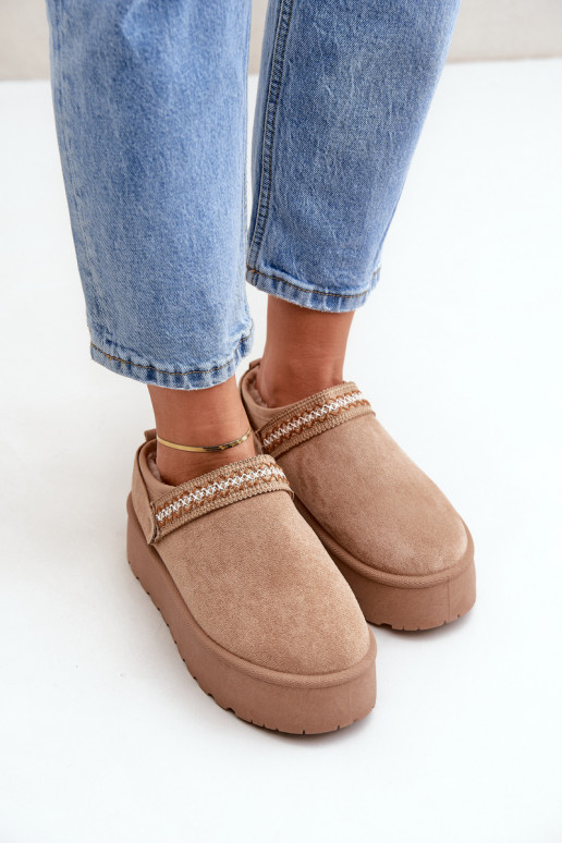 Snehule S Ornatem Haftem béžová Selithria