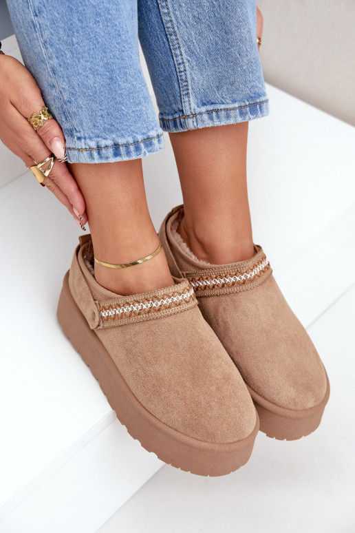 Snehule S Ornatem Haftem béžová Selithria