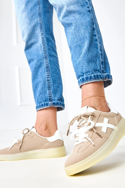 Hnedé športové topánky na platforme s...