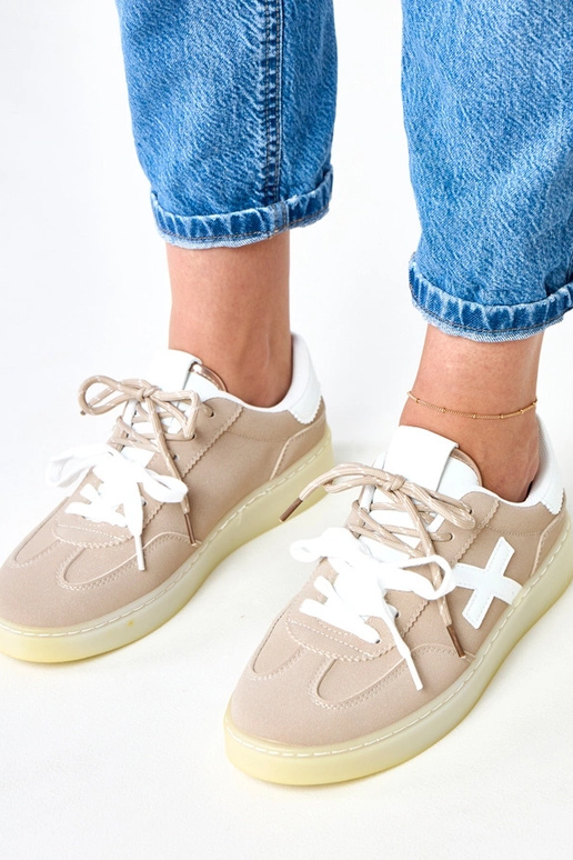 Hnedé športové topánky na platforme s...