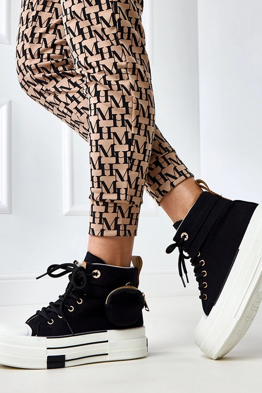 Čierne vysoké tenisky na platforme s...