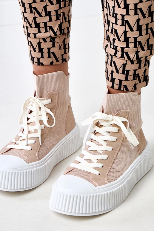 Ružové nazúvacie tenisky s platformou...