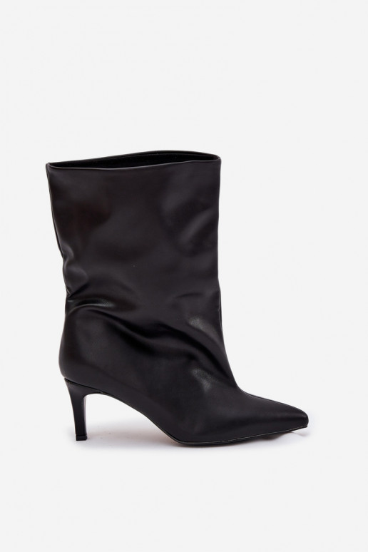 Trvalý model Dámske čižmy s tenkými podpätkami čierna Solvienne