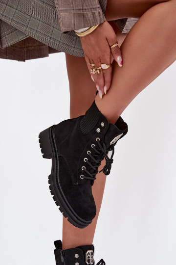 Pracovné členkové topánky Dámske zahriať sa s krásnymi detailmi čierna Olivira