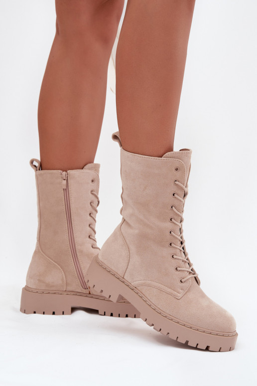 Pracovné členkové topánky Dámske zahriať sa béžová Márvielle Pracovné členkové topánky Dámske zahriať sa béžová Márvielle