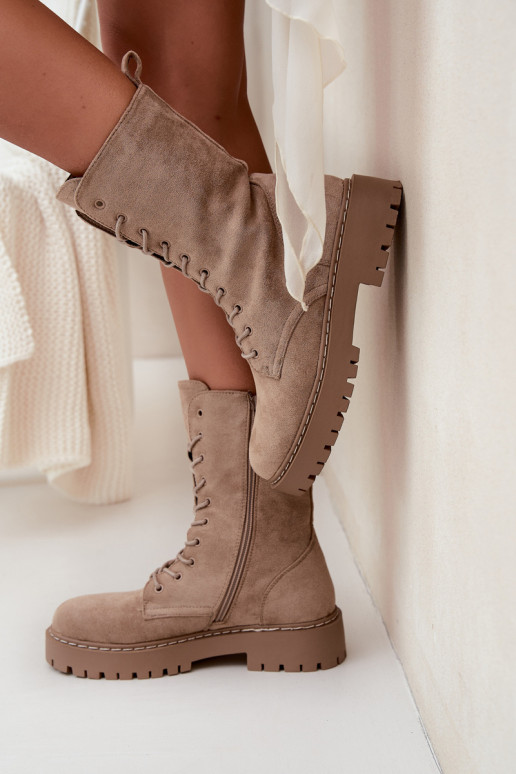 Pracovné členkové topánky Dámske zahriať sa khaki farby Márvielle