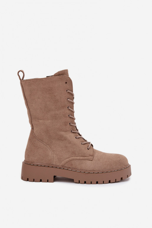 Pracovné členkové topánky Dámske zahriať sa khaki farby Márvielle