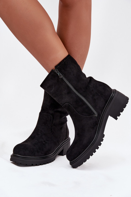 zahriať sa Dámske čižmy Zapnuté nízkom opätku čierna Mirellea