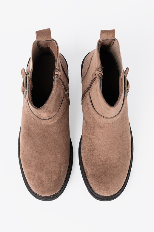 Štýlový béžová čižmy na stabilnej päte