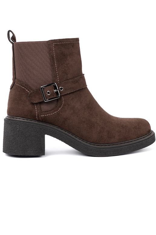 Štýlový Hnedá farba čižmy na stabilnej päte