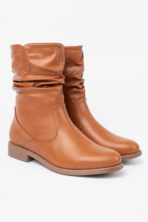 KomfortoIne čižmy karmeloIne z marszczeniami