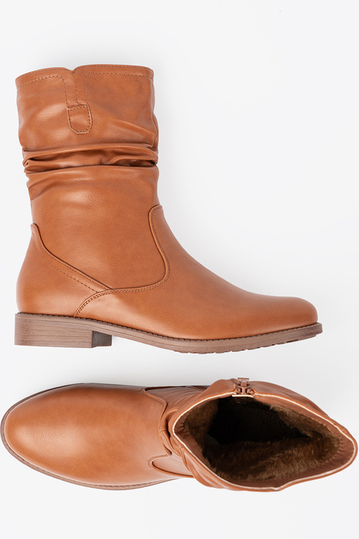 KomfortoIne čižmy karmeloIne z marszczeniami