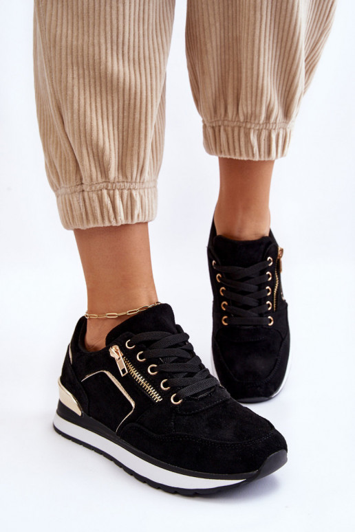 zo semišu tenisky s platformou čierna Riverside