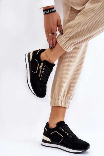 zo semišu tenisky s platformou čierna Riverside 2