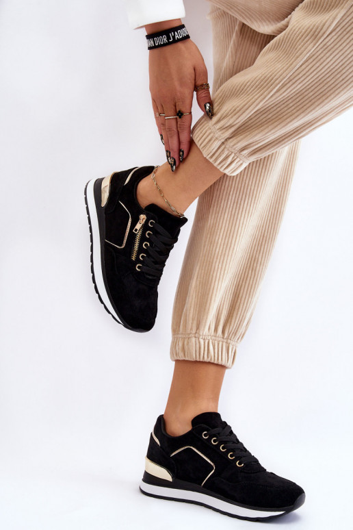 zo semišu tenisky s platformou čierna Riverside