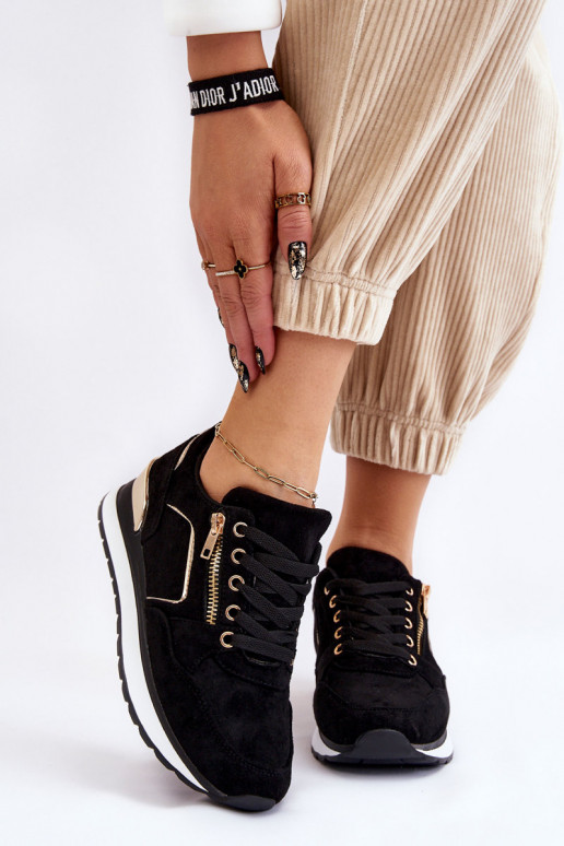 zo semišu tenisky s platformou čierna Riverside