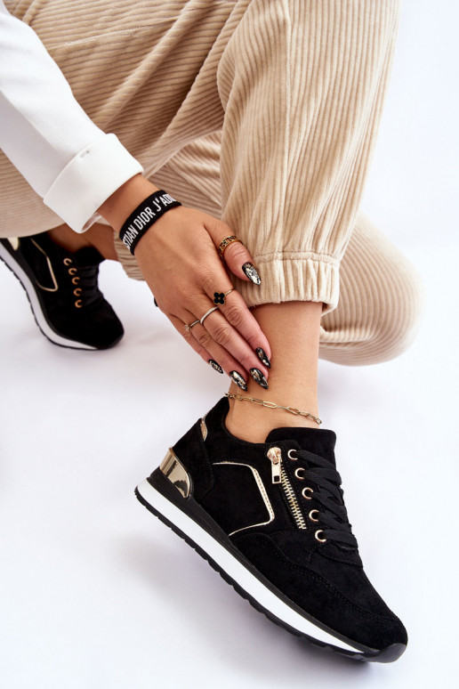 zo semišu tenisky s platformou čierna Riverside