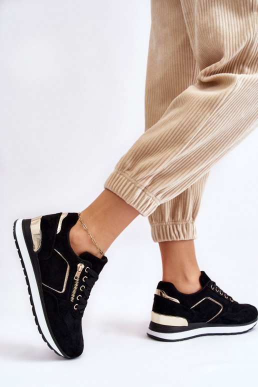 zo semišu tenisky s platformou čierna Riverside