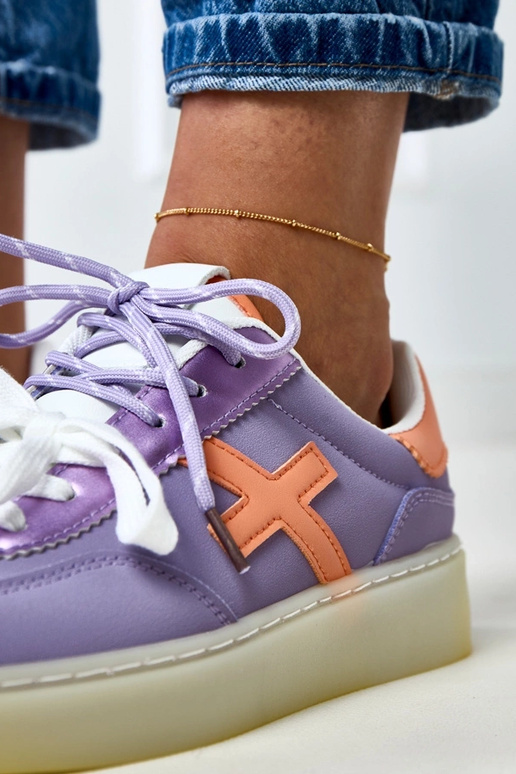 Fialové tenisky na platforme s...