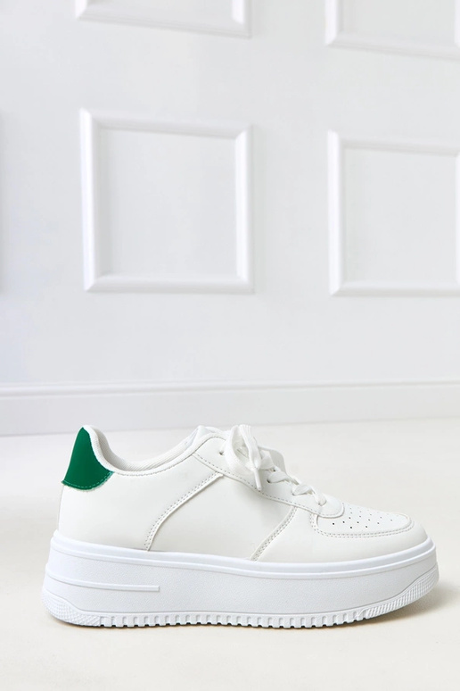 Biele športové topánky s platformou a...