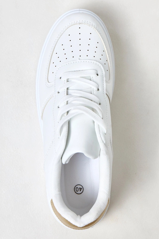 Biele športové topánky s platformou a...